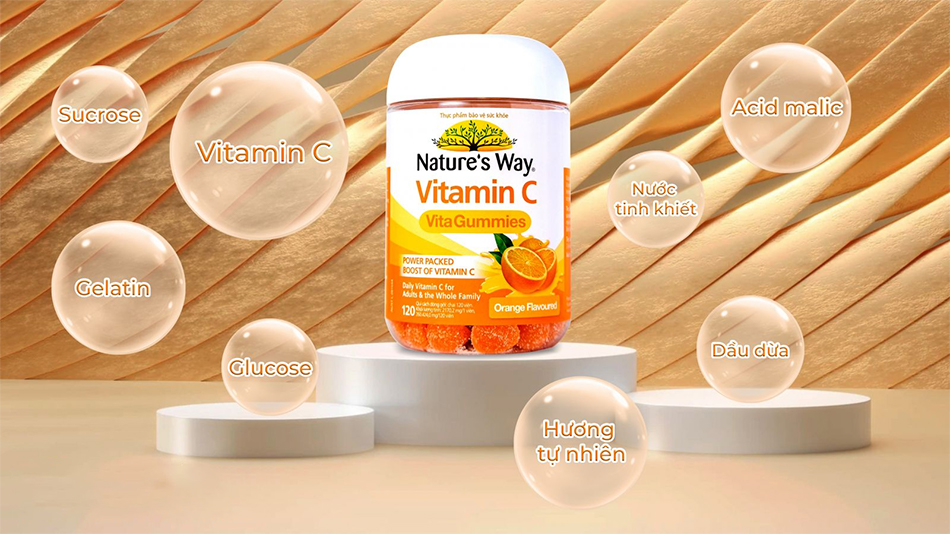 [CHÍNH HÃNG] Nature’s Way Vitamin C Vita Gummies đề kháng cho cả nhà